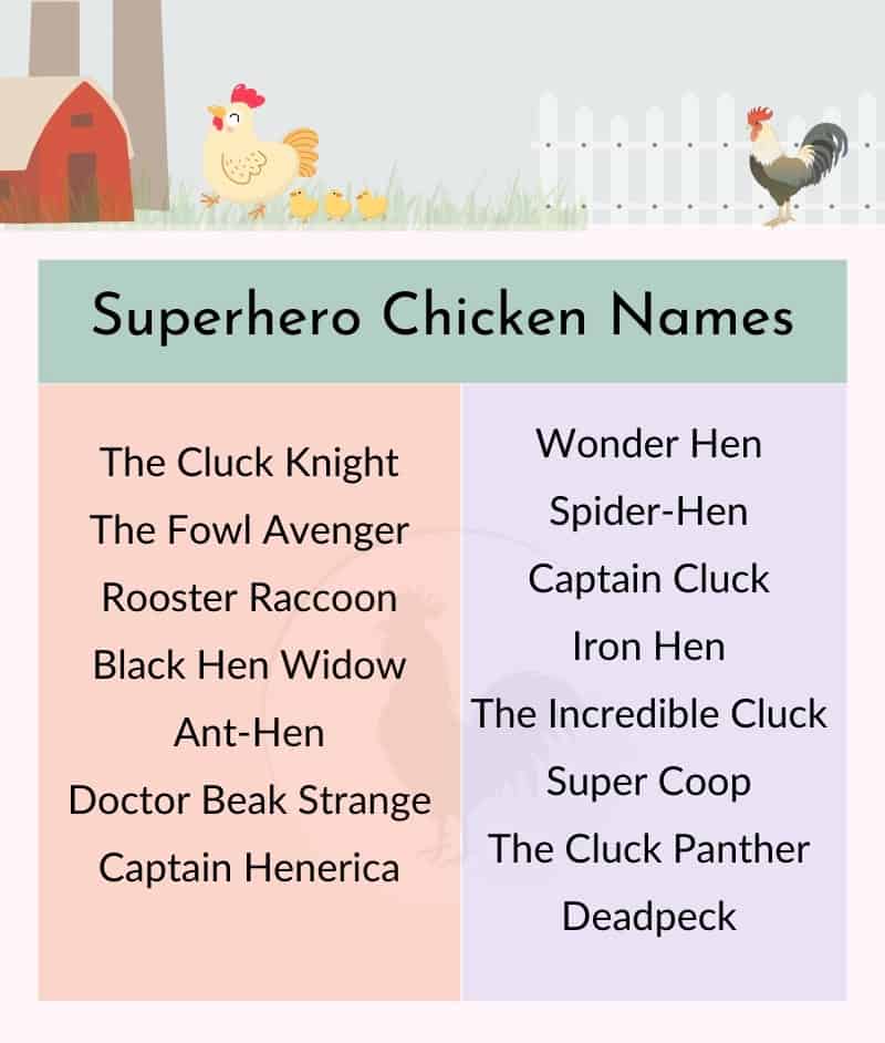 superhero chicken names
