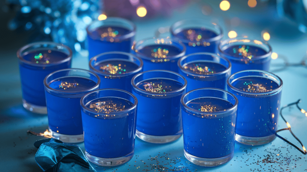 Blue raspberry jello shots — a party staple